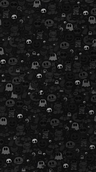 black and white skulls wallpaper with lots of different faces on it's surface Halloween Black Halloween Iphone, Halloween, Punk, Illustration Photo, Iphone For Guys, Cute Black,