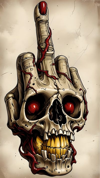 Skull Artwork Illustrations, Cool Skull Drawings, Skull Art Tattoo, Colorful Skull Art, Tatuaje Realista, Hulk Art, Muster Tattoos, Funny Artwork, Chicano Art Tattoos Halloween Middle Finger Skull Artwork Illustrations, Cool Skull Drawings, Skull Art Tattoo, tan