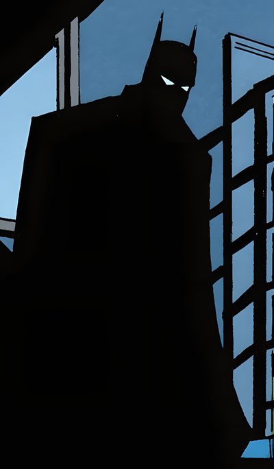 the silhouette of a batman standing in front of a window Batman Long Halloween Dark Batman Cartoon, Batman Standing In Alleyway, Batman Being Scary, black