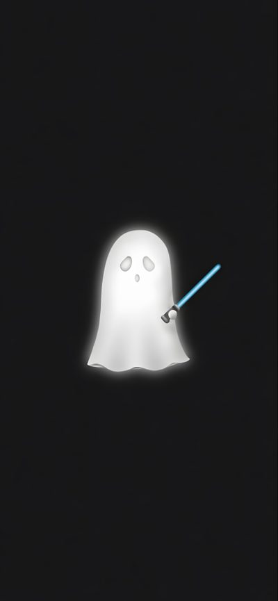 a white ghost with a purple stick in it's mouth Star Wars Halloween Purple Storm Trooper, May The Color Be With You, Star Wars Ghost, black