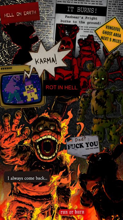 #fivenightsatfreddys #fnaf #springtrap #fire Fnaf Wallpapers, Emo Wallpaper, Animatronic Fnaf, Gothic Wallpaper, William Afton, Fnaf Funny, Fnaf Drawings, Fnaf Art, Cool Wallpapers Art Fnaf Halloween Fnaf, Emo, Animatronic Fnaf, Gothic, William Afton, Fnaf Funny, black
