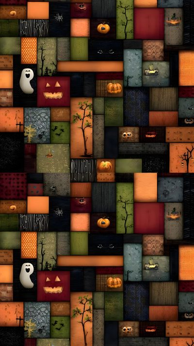 an image of halloween themed wallpaper with pumpkins Halloween Celtic Tiles Custom Halloween, Tablet, Halloween Vertical, dark olive green