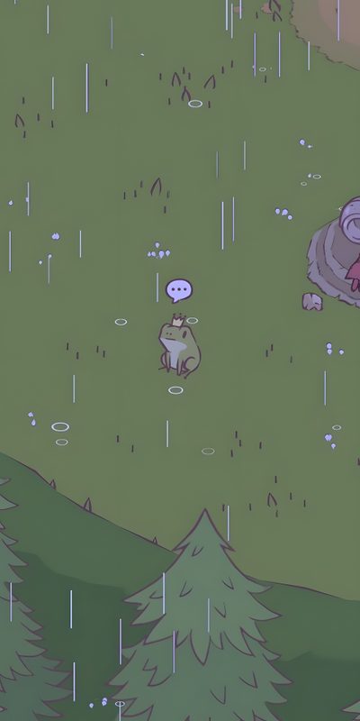 an animal is standing in the rain with another animal on it's back ground Cute Halloween Frog Backgrounds Totoro, Frog Lockscreen Aesthetic, Froggie, Cute Frog Phone, dim gray