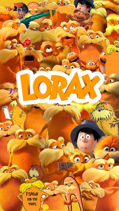 the movie lorax is shown with many different characters in orange and yellow colors Preppy Lorax Halloween The Lorax, Iphone Girly, Aesthetic, Lightning Mcqueen, Cartoon, goldenrod