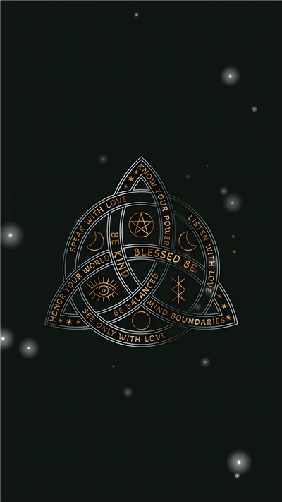 a black background with gold and silver symbols Halloween Celtic Norse Pagan Iphone, Triquetra Hd, Triquetra, Pagan Phone, Wiccan Iphone, black