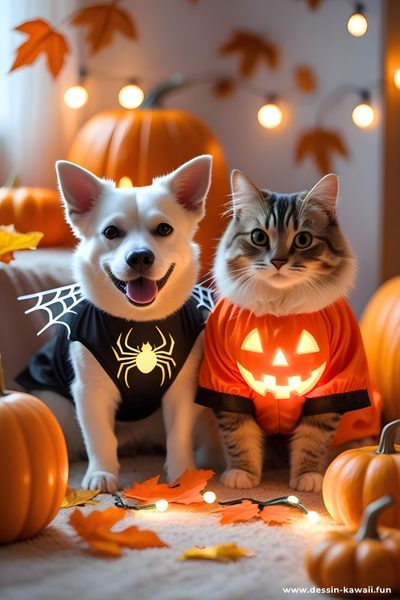 a cat and dog dressed up for halloween Cute Dog And Cat Halloween Cute Dog And Cat Halloween, Halloween Pets, Cute Dog Halloween, sienna