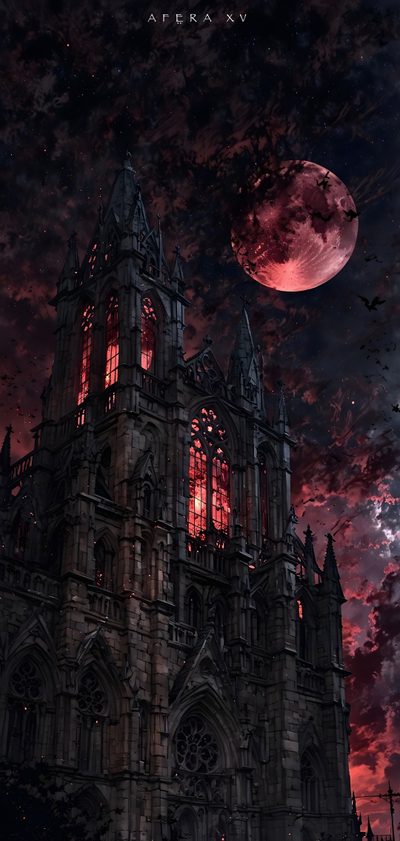 an image of a gothic castle at night Red Halloween Aesthetic 4k Goth, Alchemised Phone, Dark Demon Aesthetic, Pretty Gothic, 4k Gothic, black