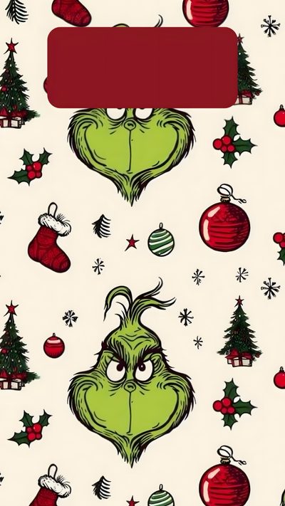 the grin face is surrounded by christmas ornaments Grinch Halloween Christmas Ipad, Holiday Iphone, Christmas Iphone Cute, Christmas Backgrounds, Xmas, beige