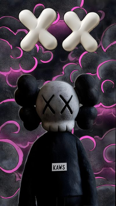 a black and white stuffed animal with two crosses on it's head Halloween Kaws Iphone Off White, Kaws Iphone, Off White, Trap Art, Kaws, Female Wall Art, dark slate gray