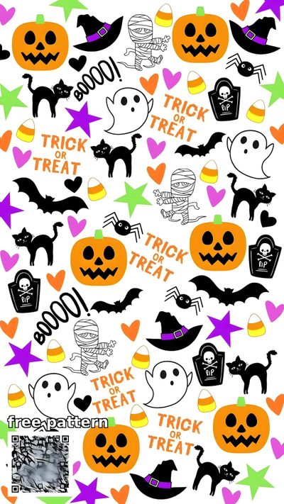halloween themed wallpaper with pumpkins, bats and other decorations on it's side Kids Halloween Costume Custom Removable Halloween Cute Iphone, Halloween Themed For Kids, Halloween Printable, floral white