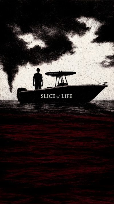 a man standing on top of a boat in the ocean next to a cloud filled sky Dexter Halloween Dexter Funny, Dexter, Dexter Poster, Boat, Dexter Morgan, Primal Scream, black