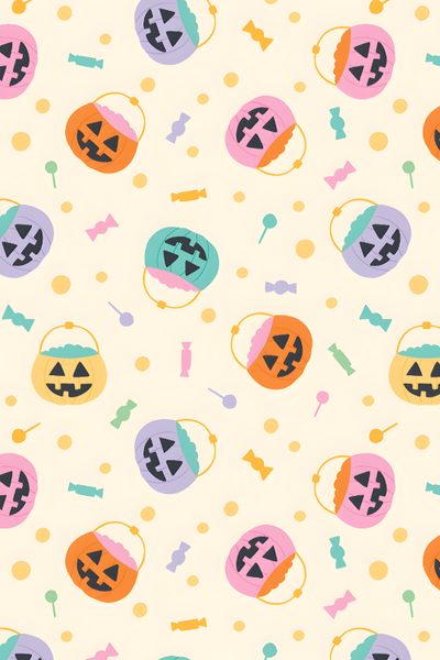 an image of halloween themed wallpaper with jack - o'- lanternes on it Halloween Candy Design Candy Buckets, Calendar, Holiday, Thanksgiving Design, Halloween Illustration, old lace