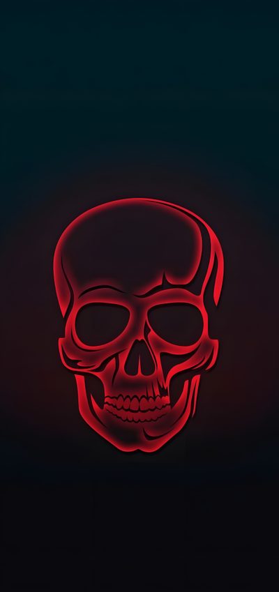 a red skull in the dark with its head turned to look like it is glowing Halloween Red Skull Skull Iphone, Neon, Android, Scary, Skull Pictures, Skull Artwork, black