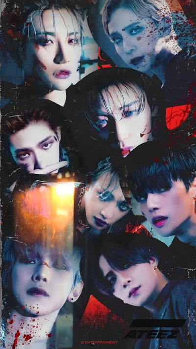 an image of some people with blood on them Ateez Halloween Ateez Bouncy Aesthetic, Ateez Crazy Form, Ateez Demon Line, dark slate gray