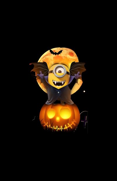 a minion sitting on top of a pumpkin Minions Halloween Fall Minion, Purple Minion Halloween, Minion Halloween Clipart, black