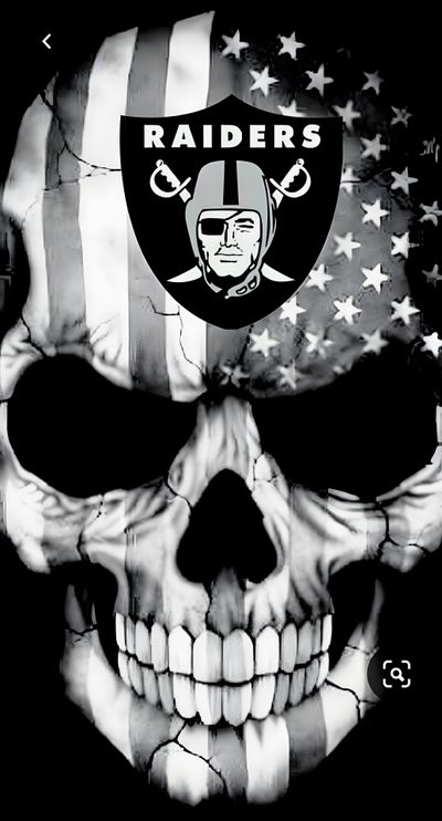 a skull with an american flag on it's head and the oakland football logo Raiders Halloween Raiders Skull Logo Art, Raiders American Flag, Raiders Flag 2 Sided, dark slate gray