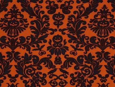 an orange and black wallpaper pattern Damask Halloween Halloween Motifs, Pumpkin, Halloween Everyday, Halloween Miniatures, Halloween Jack, maroon