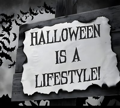 a sign that says halloween is a lifestyle Halloween Is A Lifestyle Not A Holiday Zack E Cody, Halloween Quotes, Season Of The Witch, Samhain, dim gray