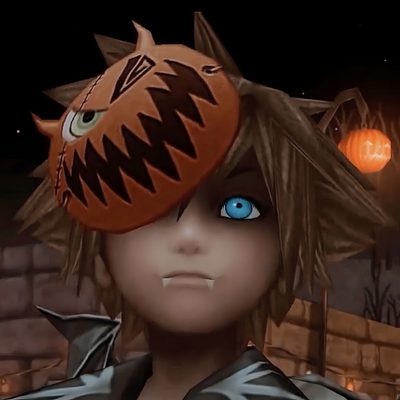 a close up of a person wearing a hat with an animal on it's head Sora Halloween Town 4k Sora Halloweentown, Halloween Town Sora Pfp, Sora Halloween, black
