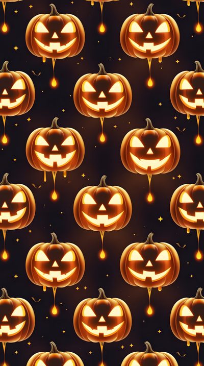 a lot of pumpkins that are lit up in the dark Black And Gold And Orange Halloween Gold Halloween Background, Pumpkin Backgrounds For Halloween, Halloween Backgrounds 2025,