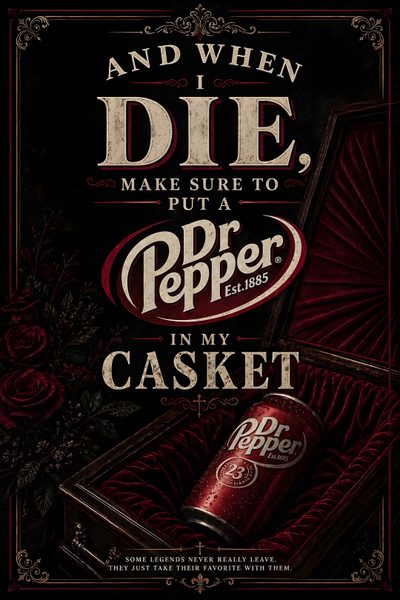 an advertisement for a beer called dr pepper's in my casket case Dr Pepper Halloween Dr Pepper Poster, Vintage Dr Pepper Aesthetic, Eyebrows On Fleek, Minions Funny, black