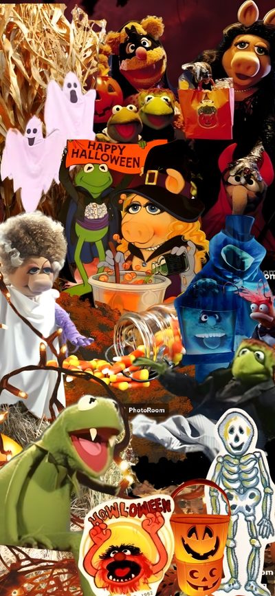a collage of halloween pictures with pumpkins and monsters Muppets Halloween Halloween 5, Funky, Screen Savers, Childhood Memories 2000, sienna