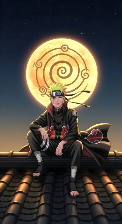 a man sitting on top of a roof under a full moon Halloween Naruto Naruto Images Hd, Naruto Anime Hd, Naruto Uzumaki Shippuden, dark slate gray