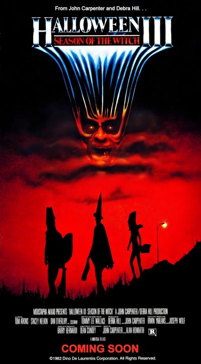 the movie poster for halloween ii, which features two witches and an evil man in silhouette Halloween Iii Season Of The Witch The Witch Poster, The Witch Movie, Halloween 3, Halloween Franchise, black