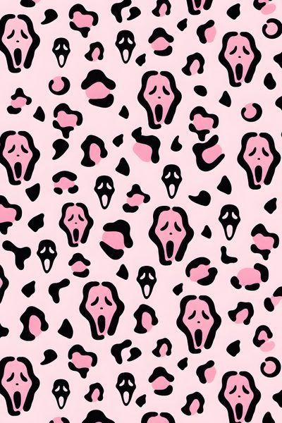 a pink and black animal print wallpaper Halloween Cheetah Print Halloween, misty rose