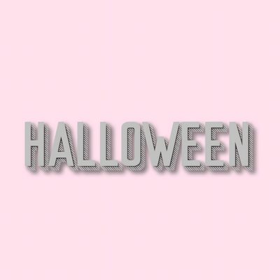 the word halloween is cut out from paper and placed on top of a pink background Pink Halloween Words Custom Signs, Neon, Neon Signs, Pink Halloween Widget, Halloween, misty rose