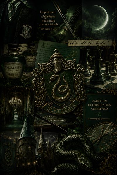 an image of harry potter's hogwarts poster Slytherin Halloween Slytherin Malfoy, Slytherin Backgrounds, Slytherin House Aesthetic, black
