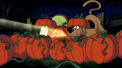 a dog in a pumpkin costume is surrounded by lots of pumpkins Scooby Doo Halloween Laptop Yankee Candles, Scooby Doo Halloween, Scooby Doo Pictures, dark slate gray
