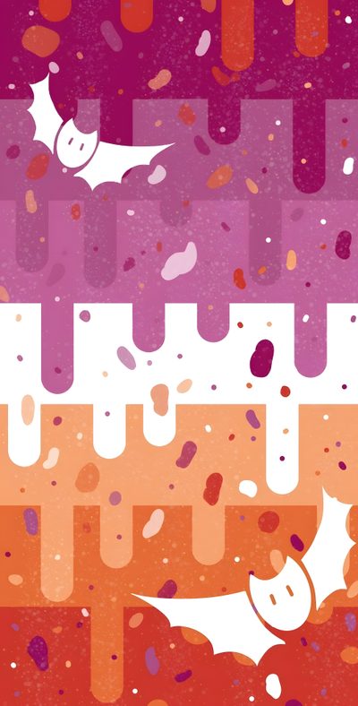 an image of some type of art work that looks like it has been made with different colors Sapphic Halloween Halloween Pride, Sapphic Halloween, Lesbian Halloween, Lgbtq Halloween, indian red
