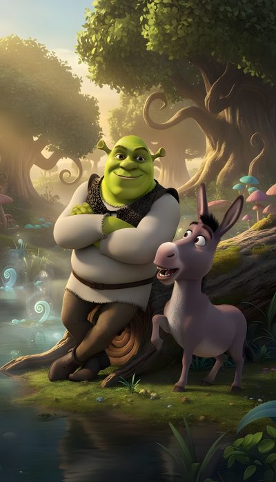 shrat and donkey in the animated movie shrawn Halloween Shrek Cartoon Movies, Of Shrek, Cool Shrek, Disney Plus, Disney Pictures, dark olive green