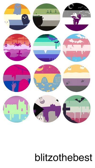 a poster with different colors and shapes on it Halloween Pride Flag Pin Button Design, Alakazam Pokemon, Lgbt Quotes, Lgbt Sticker, Lgbtq Quotes, white
