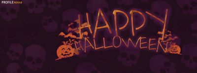 happy halloween wallpaper with skulls and pumpkins on the dark purple background that says,'happy halloween ' Halloween Fb Facebook Cover Photos Halloween, Fb Cover Photos Halloween, Cute Halloween Facebook Cover, black