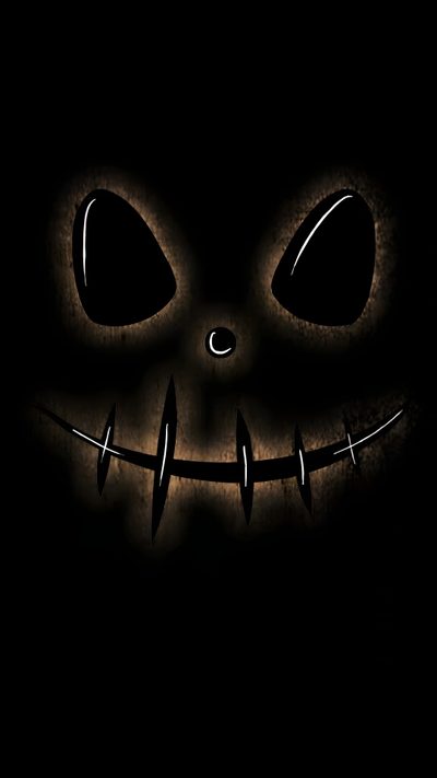 an image of a scary pumpkin face in the dark with teeth and fangs on it's face Halloween Face Android Scary, Scary For Android, Dark Halloween 4k, Scary Smile, Creepy Smiley Face, black