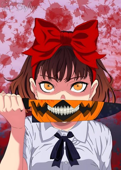 Naoko Kirino Fanart, Junji Ito Pumpkin, Punking Night, Pumpkin Girl Pfp, Naoko Kirino, Pumpkin Killer Manga, Pumpkin Night Cosplay, Halloween Anime Drawing, Pumpkin Night Art Suzu Halloween Naoko Kirino Fanart, Junji Ito Pumpkin, Punking Night, Pumpkin Girl Pfp, indian red