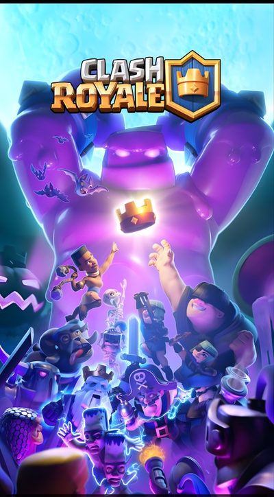clash royale is coming to the nintendo game console in march, and it's already available for pre - order Clash Royale Halloween Royals Poster, Clash Royale, Clash Of Clans Gems, Clash Royale Deck, slate blue
