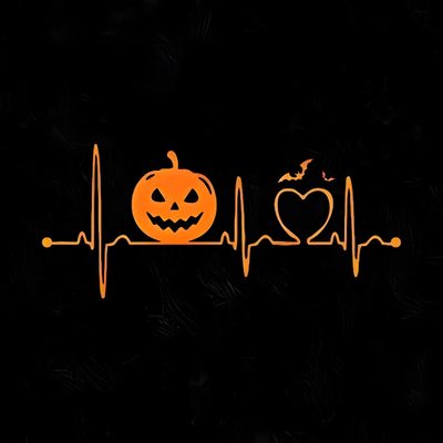 an orange heartbeat with a pumpkin on it Halloween Apple Watch Halloween Reminders App Icon, Halloween App Icons Music, Pumpkin Icon Aesthetic, black