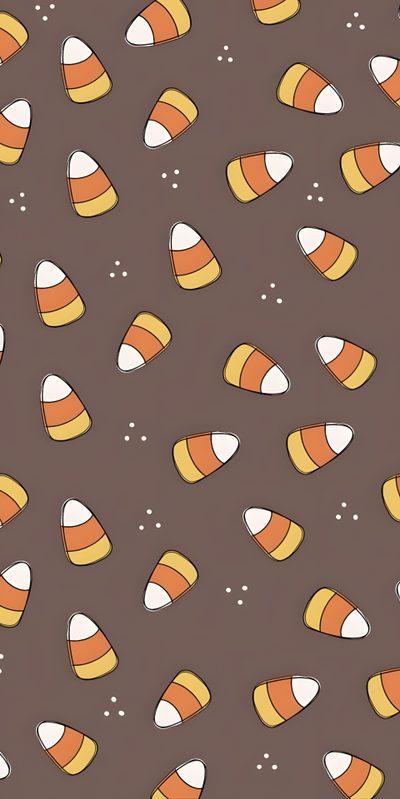 an orange and white candy pattern on a brown background Halloween Candy Corn Cute Orange Halloween, Cute Halloween Orange Background, Candy Corn Backgrounds, dim gray