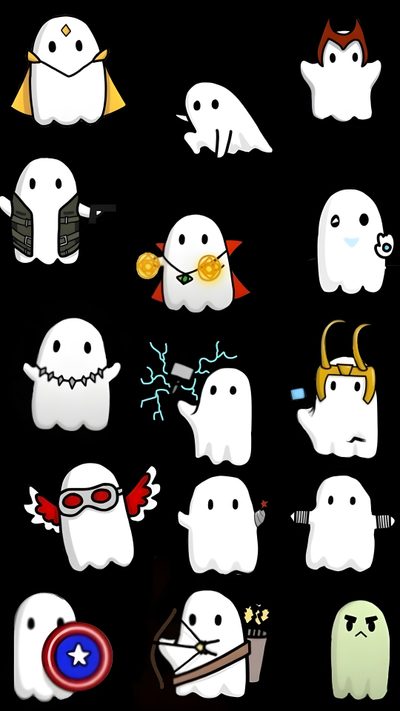 the ghost stickers are all different shapes and sizes Marvel Halloween Marvel Ghost, Marvel Halloween, Beige Marvel, Subtle Marvel, Marvel Subtle, black