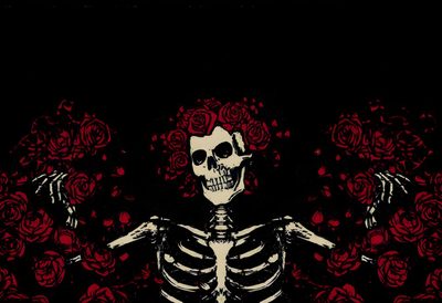 a skeleton with roses in the background Halloween Skull For Desktop Roses Pc, Banner Skull, My Computer, Pc Rock, Skull Laptop Aesthetic, black
