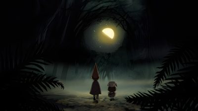 two people walking in the woods at night Halloween Over The Garden Wall Over The Garden Wall Moon, Over The Garden Wall Macbook, Over The Garden Wall Computer, black