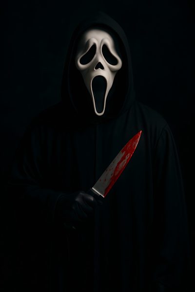 a person in a hooded costume holding a knife Halloween Killer Hd Scream Hd, Ghostface Blood, Scream Images, Pop Horror, Ghostface Killers, black