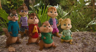 a group of cartoon chipmuns standing on top of a rock in the woods Alvin And The Chipmunks Halloween Alvin And The Chipmunks Group, Alvin And The Chipmunks Friends, Alvin And The Chipmunks Green One,