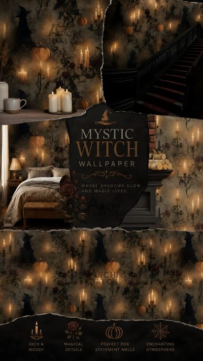 an image of a bedroom with candles on the wall and lights in the room behind it Halloween Witch For Bedroom Dark Academia Rooms, Gothic Bedrooms, Academia Room, Witch, Gothic, black
