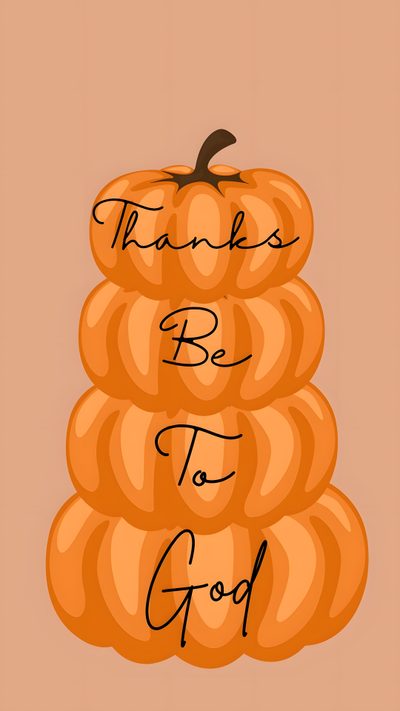 a stack of donuts with the words thanks be to god God Halloween Christian Autumn Background, Christian Fall Ideas, Jesus Fall Theme, burlywood
