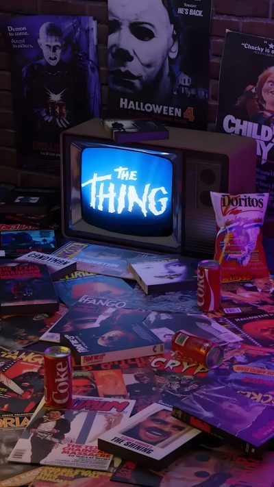 an old tv sitting on top of a pile of magazines Vhs Halloween 90s Horror Aesthetic, Retro Horror Movie Aesthetic, 80s Horror Aesthetic, dark slate gray