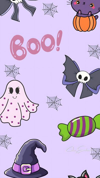 an image of halloween items on purple background Purple Girly Cute Halloween Purple Cute Purple Halloween, Purple Halloween Boo, Purple Girly Cute Halloween Purple, lavender